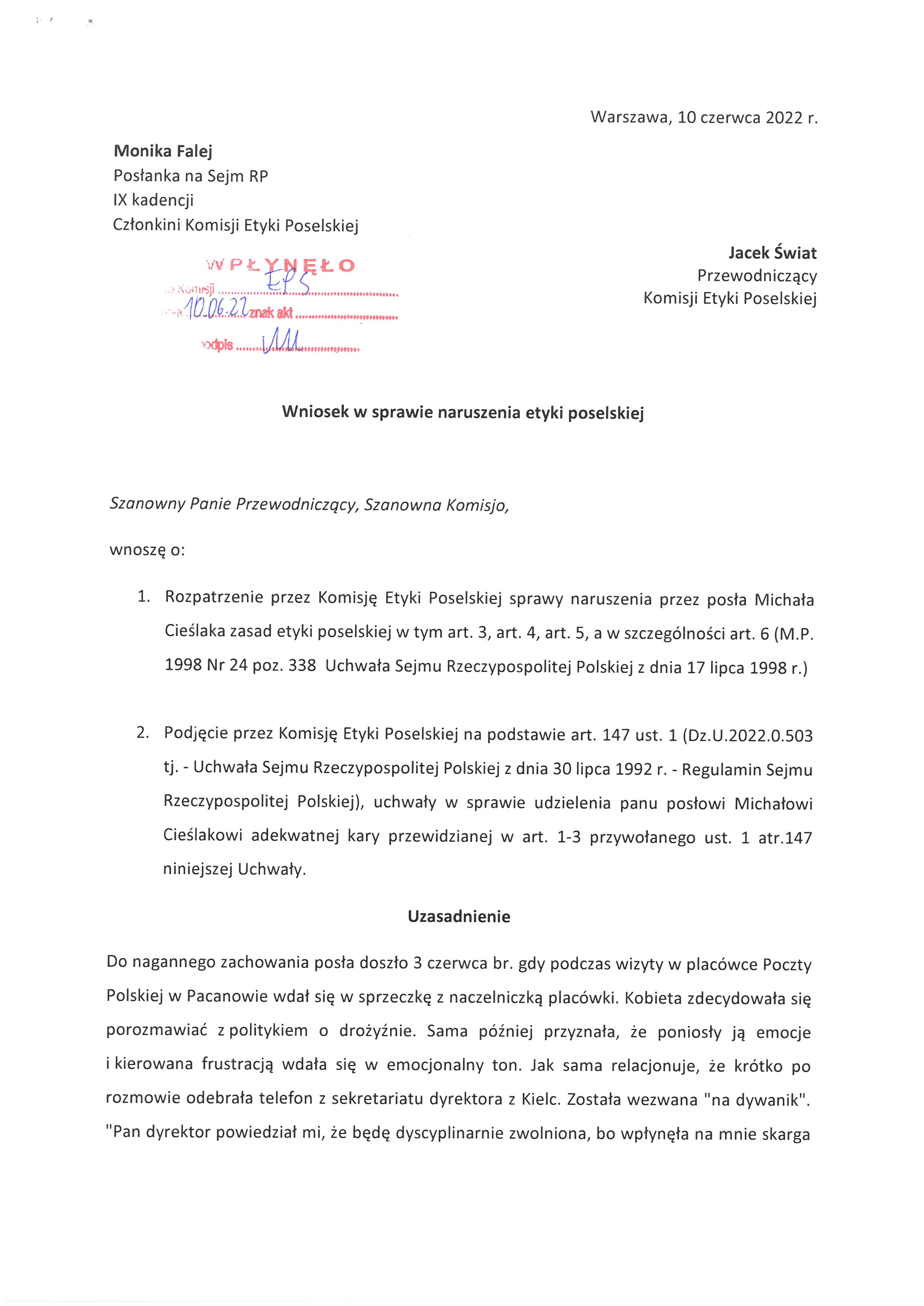Wniosek 100622