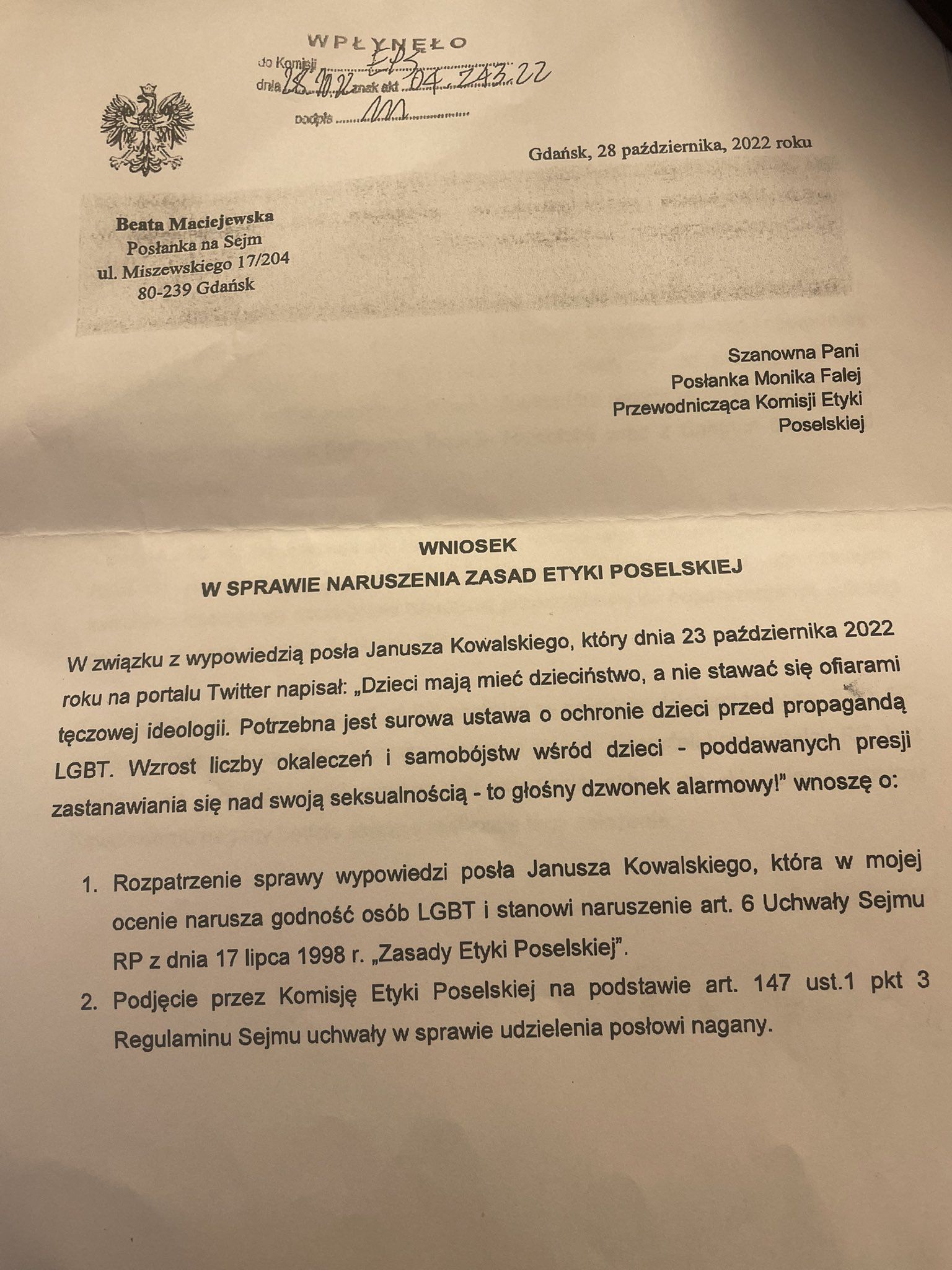 wniosek Kowalski KEP 301122